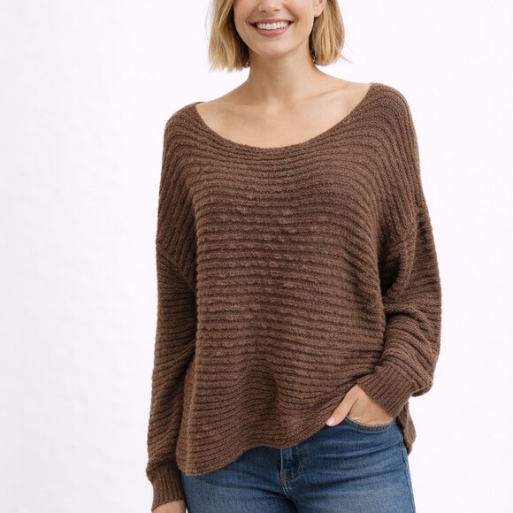 Free People Sweaters - Free People Textured Knit Slouchy Sweater Size Small
